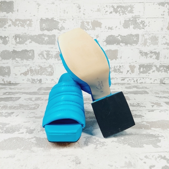 New Circus By Sam Edelman Marlie Blue Platform Block Heel Heel Slides i684 - Picture 12 of 15